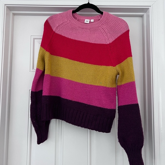 GAP Sweaters - GAP Multicolor Striped Crew Neck Sweater